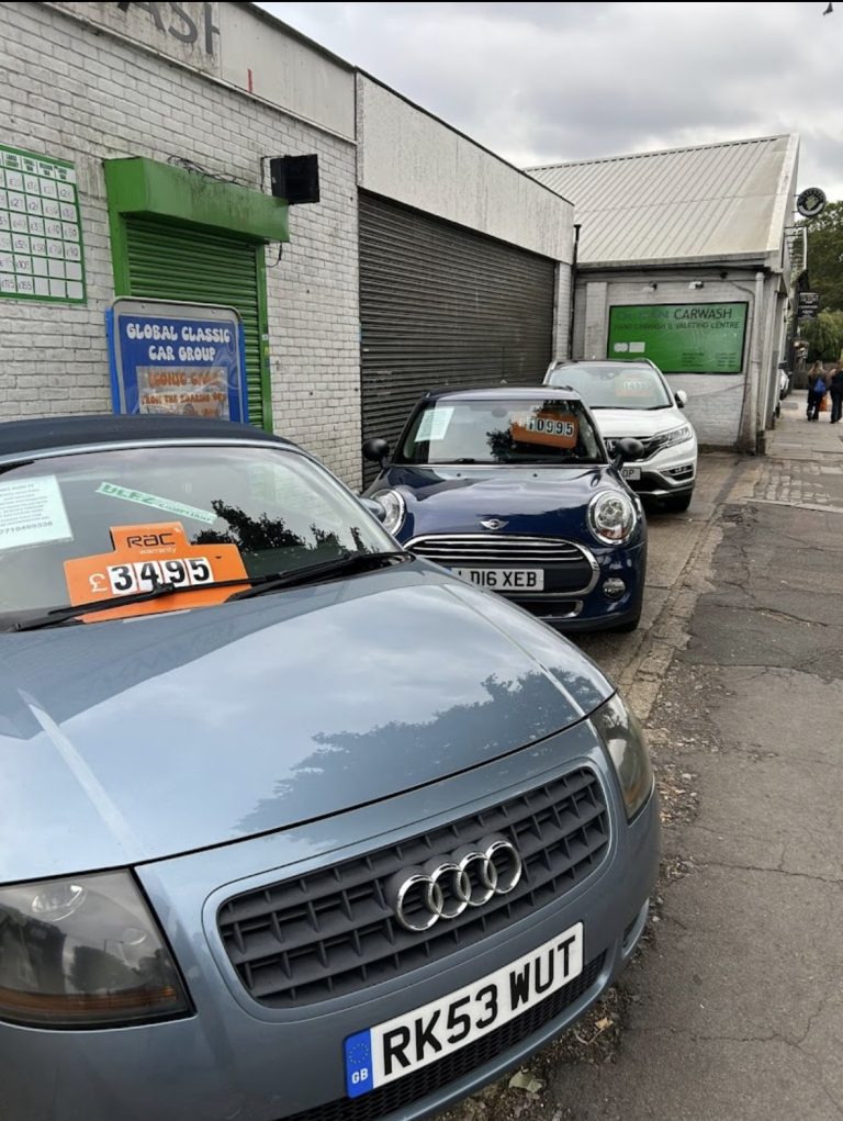 Global Classic Car Group forecourt on Fortis Green, Muswell Hill