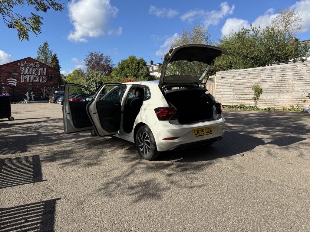 2025 Volkswagen Polo 1.0 TSI Life DSG in Ascot Grey, rear three-quarter – for sale at Global Classic Car Group, Muswell Hill