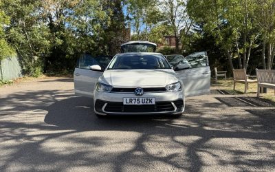 2025 Volkswagen Polo 1.0 TSI Life DSG in Ascot Grey, front – for sale at Global Classic Car Group, Muswell Hill
